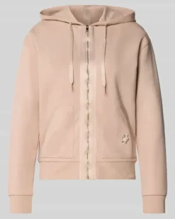 Regular Fit Sweatjacke aus Baumwoll-Mix Modell 'SHINY B Beige