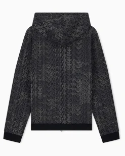 Regular Fit Sweatjacke Logo Series mit Monogramm-Muster Schwarz