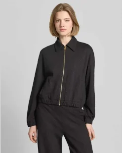 Regular Fit Sweatjacke mit Allover-Muster Modell 'DAYANE Black