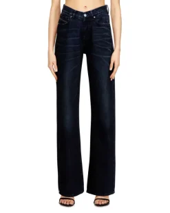 Regular Jeans High Waist 1971 D-Sent, Schwarz/Dunkelgrau, Knopfverschluss Blau