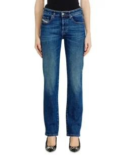 Regular Jeans Low Waist 1989 D-Mine, Mittelblau, Knopfverschluss