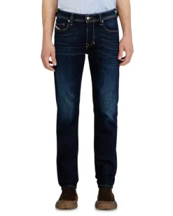 Regular Jeans Low Waist 1986 Larkee-Beex, Dunkelblau, Knopfverschluss larkee