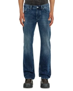 Regular Jeans Low Waist 1985 Larkee, Dunkelblau, Knopfverschluss larkee