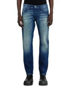 Regular Jeans Low Waist 1986 Larkee-Beex, Dunkelblau, Knopfverschluss larkee