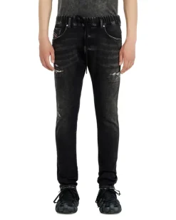 Regular Regular Waist 2030 D-Krooley Joggjeans, Schwarz/Dunkelgrau, Elastischer Bund