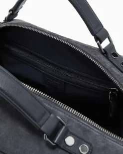 Reisetasche aus genarbtem Nappaleder mit Vintage-Effekt Braun