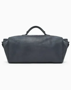 Reisetasche aus genarbtem Nappaleder mit Vintage-Effekt Braun