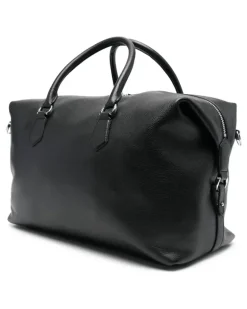 Reisetasche aus Leder - Schwarz