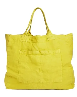 Reisetasche aus Leinen - Gelb