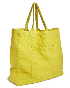 Reisetasche aus Leinen - Gelb