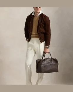 Reisetasche aus Narbenleder Brown