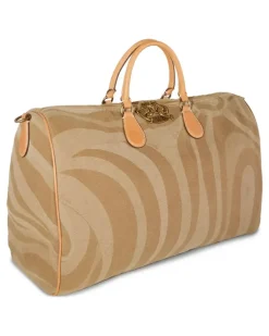 Reisetasche mit Marmo-Print - Braun