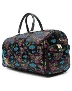 Reisetasche mit Print - Schwarz