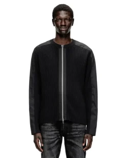 Reißverschluss-Cardigan mit Utility-Einsätzen - Strickwaren - Herren - Schwarz