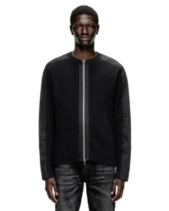 Reißverschluss-Cardigan mit Utility-Einsätzen - Strickwaren - Herren - Schwarz