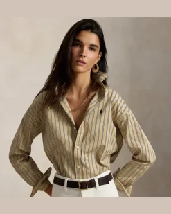 Relaxed-Fit Baumwollhemd mit Streifen Multi