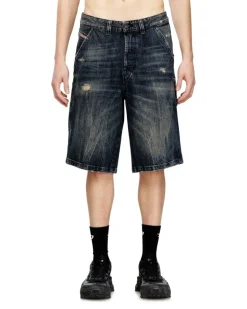 Relaxed-Fit-Jeansshorts mit Abnutzungen - Denim Kurze Hose - Herren - Blau