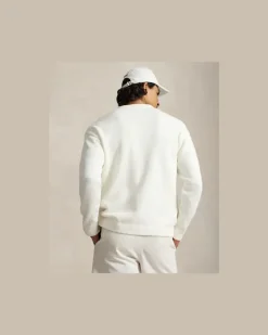 Relaxed-Fit Strickjacke im College-Stil Cream