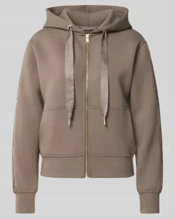 Relaxed Fit Sweatjacke mit Viskose-Anteil Taupe
