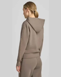 Relaxed Fit Sweatjacke mit Viskose-Anteil Taupe
