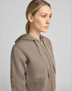 Relaxed Fit Sweatjacke mit Viskose-Anteil Taupe