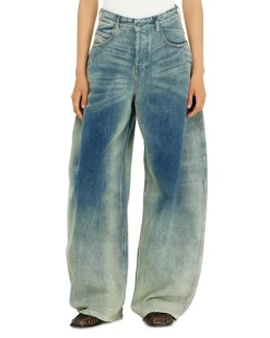 Relaxed Jeans High Waist 1987 D-Khelz, Mittelblau, Knopfverschluss
