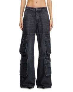 Relaxed Jeans Low Waist 1996 D-Sire, Schwarz/Dunkelgrau, Knopfverschluss