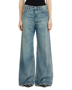 Relaxed Jeans Low Waist 1996 D-Sire, Mittelblau, Knopfverschluss