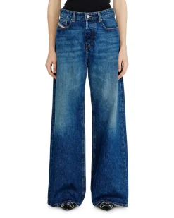 Relaxed Jeans Low Waist 1996 D-Sire, Mittelblau, Knopfverschluss