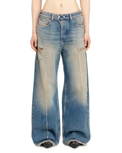 Relaxed Jeans Low Waist 1996 D-Sire, Mittelblau, Knopfverschluss