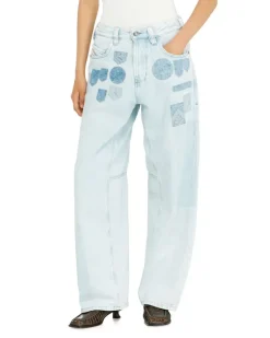 Relaxed Jeans Regular Waist 1997 D-Enim-M, Hellblau, Knopfverschluss