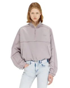 Relaxed nylon jacke mit Stehkragen - Jacken - Damen - Violett