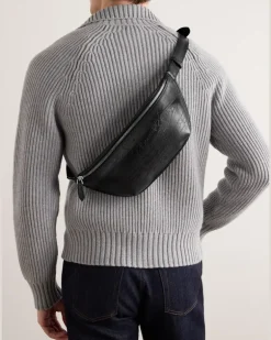 Rider Scritto Venezia Softy Full-Grain Leather Belt Bag Black