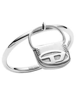 Ring mit 1DR-Taschenanhänger aus Edelstahl - Ringe - Unisex - Silber