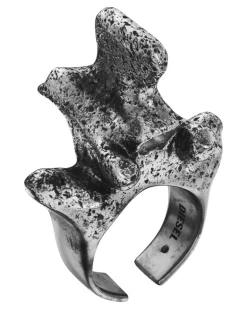 Ring mit silberfarbenem Mittelstück - Ringe - Unisex - Grau