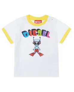 Ring-T-Shirt mit mehrfarbigem Alien-Logo - Beachwear - Herren - Weiss