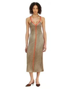 Rippenstrick-Midikleid mit kontrastierenden Bändern - Kleider - Damen - Bunt