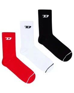 Rippenstricksocken im Dreierpack mit D-Logo - Socken - Herren - Bunt