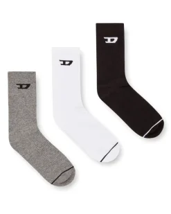 Rippenstricksocken im Dreierpack mit D-Logo - Socken - Herren - Bunt
