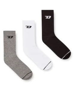 Rippenstricksocken im Dreierpack mit D-Logo - Socken - Herren - Bunt