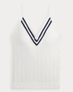 Ärmelloses Oberteil im Cricket-Stil White