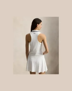Ärmelloses Slim-Fit Racerback-Poloshirt White