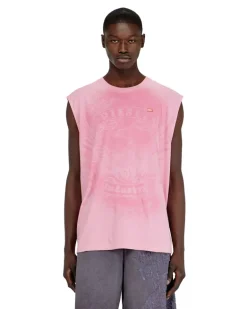 Ärmelloses Top aus Baumwolle mit tonaler Grafik - T-Shirts - Herren - Rosa