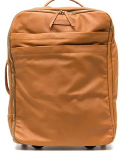 Rollkoffer aus Leder - Braun