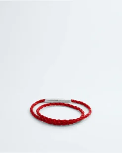 Rope Armband aus Leder-Rot - Herren
