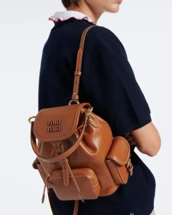 Rucksack aus Leder Braun