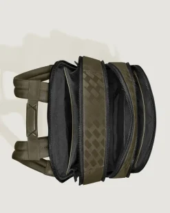 Rucksack Groß mit 3 Fächern aus Extreme Leder - Khaki - Leder - MB221592 - Rucksäcke