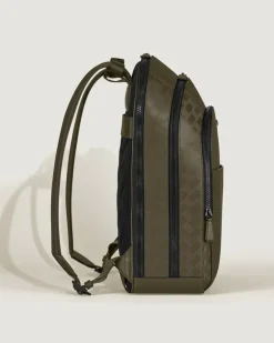 Rucksack Groß mit 3 Fächern aus Extreme Leder - Khaki - Leder - MB221592 - Rucksäcke