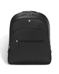 Rucksack Groß mit 3 Fächern aus Sartorial Leder - Schwarz - Leder - MB130274 - Rucksäcke