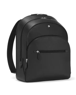 Rucksack Groß mit 3 Fächern aus Sartorial Leder - Schwarz - Leder - MB130274 - Rucksäcke